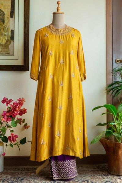 Mustard Kurta With Palazzo