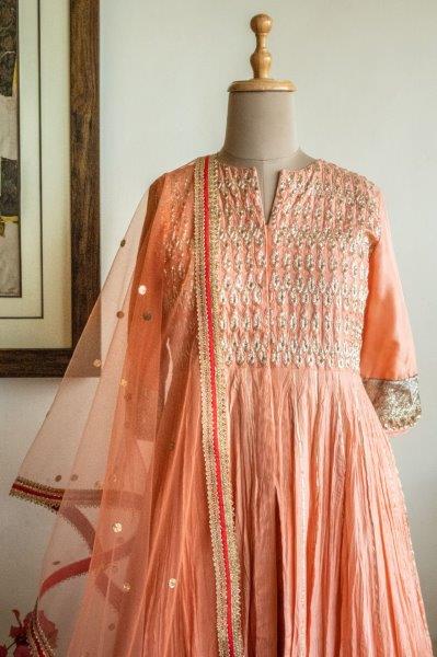 Peach Sharara Set Aditi Somani India