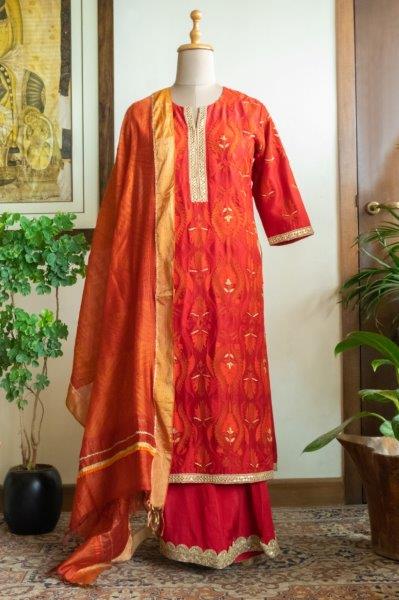 Kurta With Palazzo & Dupatta