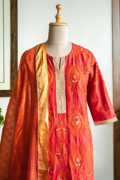 Kurta With Palazzo & Dupatta