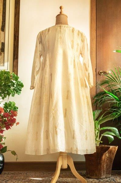 Off-white Benarasi Chanderi Tunic