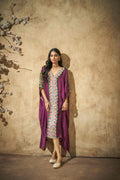 Wine Bandhani Kaftan