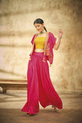 Pink Bandhani Heavy Cape