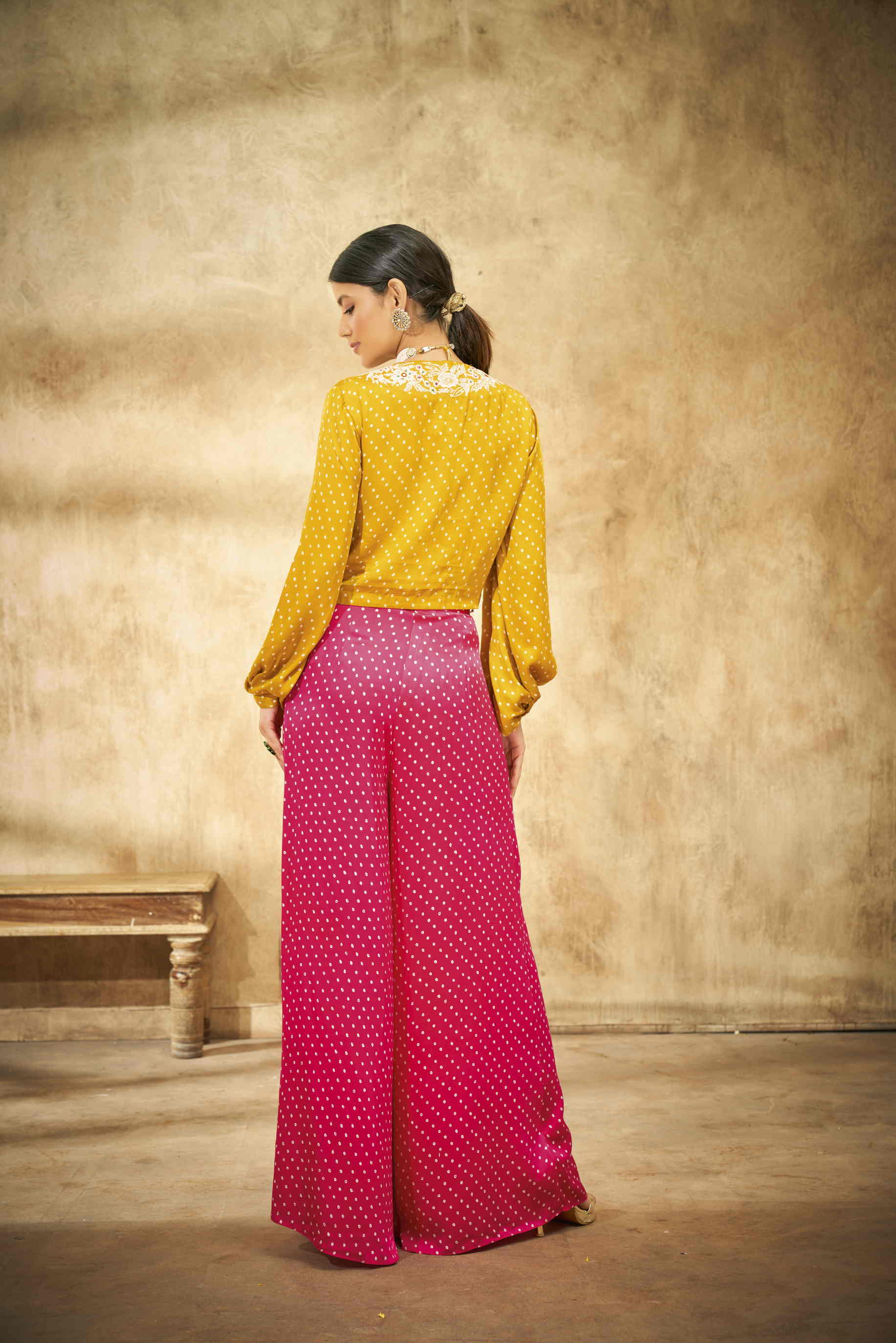 Yellow Bandhani Gara