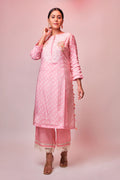 Rose pink bandhni embroidered tunic with pant