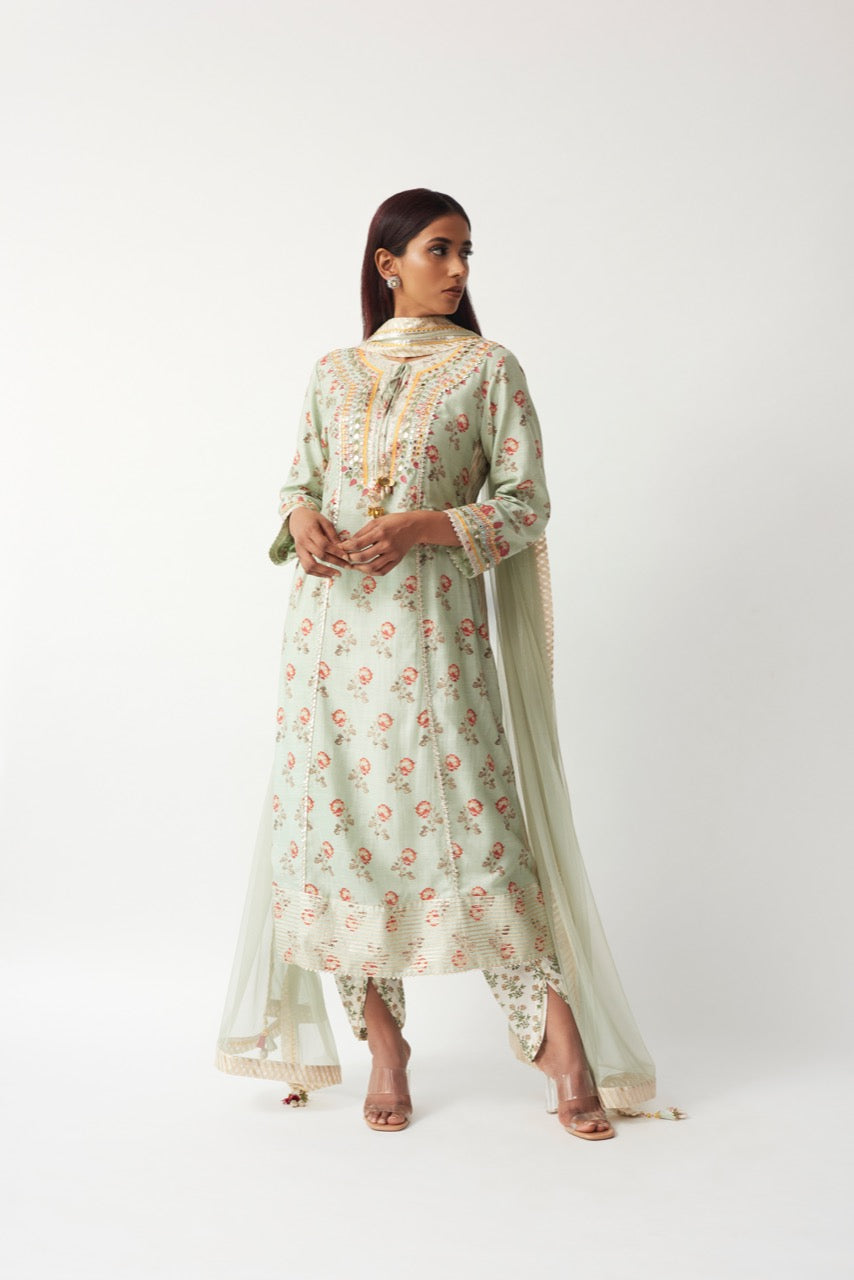 Printed Kurta With Dhoti Aditi Somani India