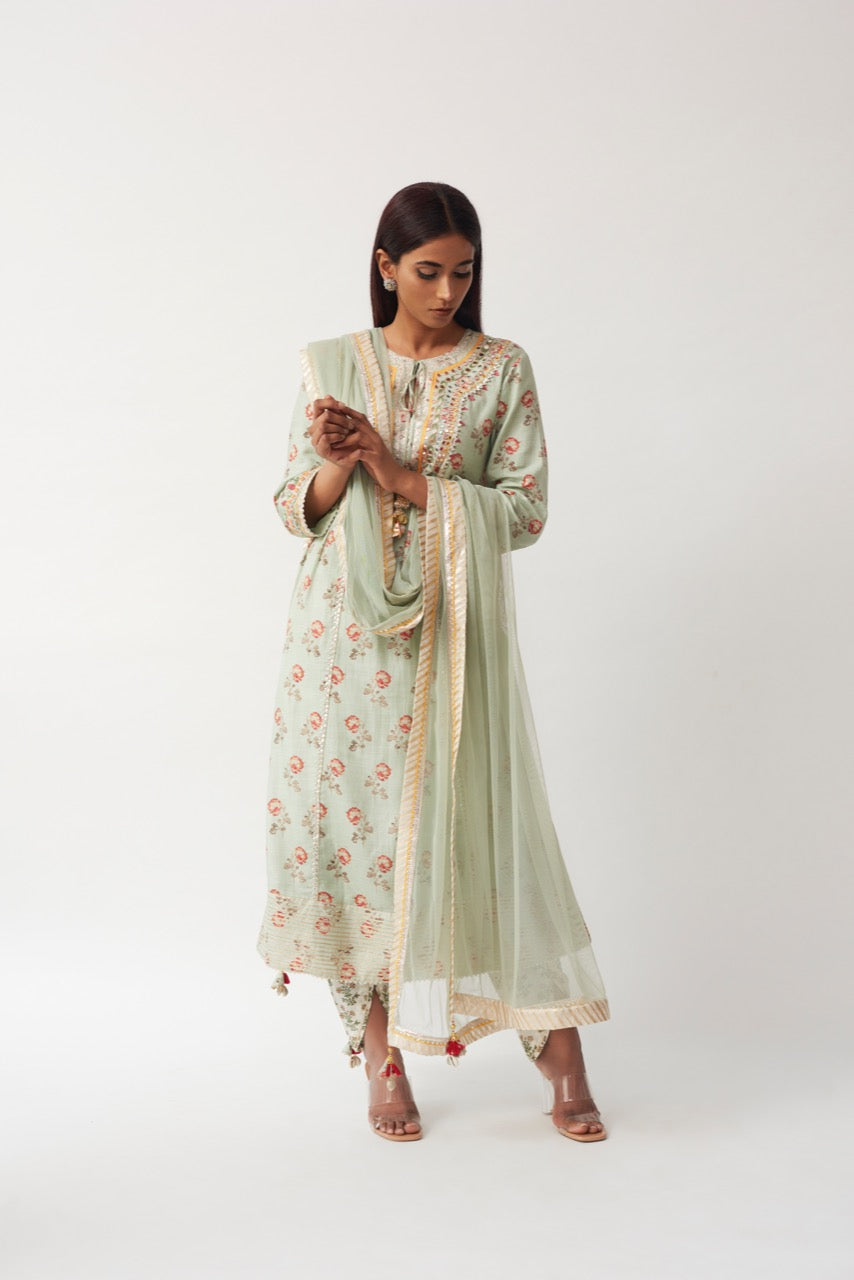 Printed Kurta With Dhoti Aditi Somani India