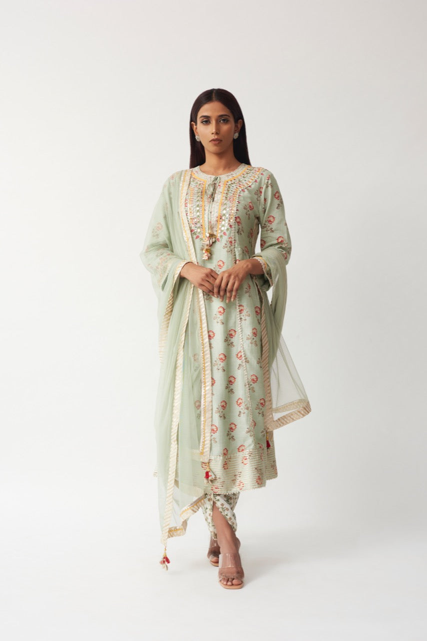 Printed Kurta With Dhoti Aditi Somani India