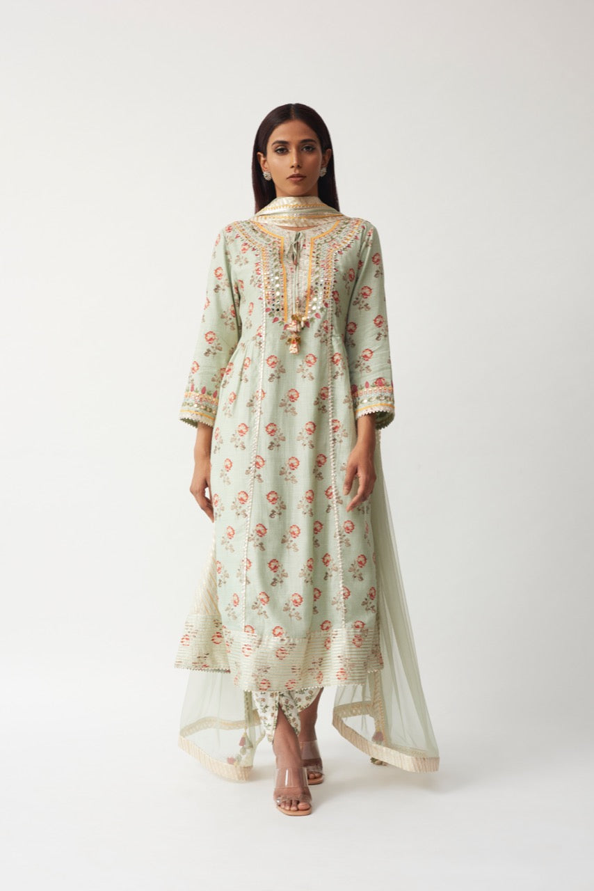Printed Kurta With Dhoti Aditi Somani India